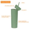 Unique Bargains Skinny Tumbler with Lids and Straws 16 OZ - 3 of 4