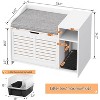 Litter Box Enclosure, Wooden Metal Frame Hidden Litter Box Cabinet with Storage, Top Opening and Cushion, Cat House - 3 of 4
