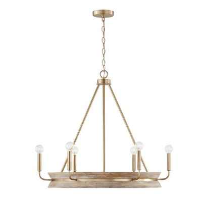 Capital Lighting Finn 6 - Light Chandelier in  White Wash/Matte Brass