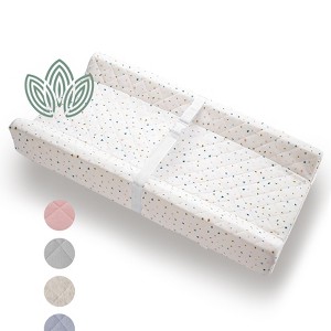 Modera Organic Cotton Contoured Baby Changing Pad w/ Waterproof Foam Mattress, Includes Soft Removable & Washable Cover, Safety Strap, Non-Slip Bottom - 1 of 4