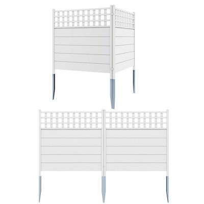 Costway 2/4 Pack 45" x 45" Air Conditioner Fence Panels with Metal Ground Stakes for Garden