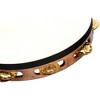 MEINL Vintage Goat-Skin Wood Tambourine One Row Brass Jingles Walnut Brown 10 in. - 3 of 4