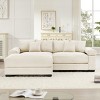 92" Modular Corduroy Sectional Sofa with Ottoman and 6 Throw Pillows, L-Shaped Oversized Cloud Couch for Living Room or Bedroom–The Pop Home - 3 of 4