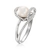 Ross-Simons 7-7.5mm Cultured Pearl and .15 ct. t.w. Diamond Swirl Ring in Sterling Silver - 3 of 4