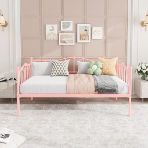 Metal Twin DayBed, Sofa Beds with Steel Slat Support and Headboard, Space-Saving, No Box Spring Needed, for Apartment,Living Room, Small Spaces - 1 of 4