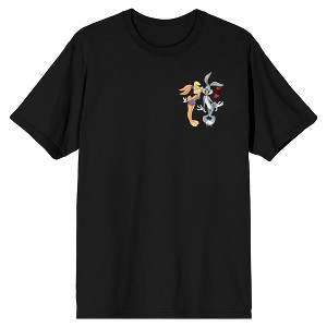 Looney Tunes Love And Kisses Lola & Bugs Crew Neck Short Sleeve Women's Black T-shirt - 1 of 4