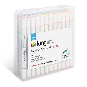 KINGART Twin-Tip Sketch Markers 36 Colors - 1 of 4