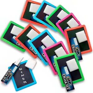 ArtCreativity Neon Chalkboard Set for Kids 1 Mini Chalk Board, 2 Chalk Sticks, and 1 Eraser (12 Kits) - 1 of 4