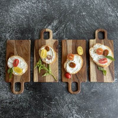 Silas 9" Natural Sheesham Wood Tapas Boards Set