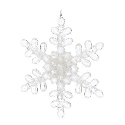 Clear Acrylic Snowflake Ornaments Set of 24