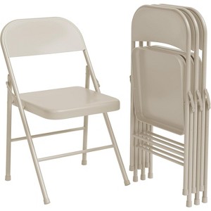 Durable Steel Folding Chairs 350 lbs Weight Capacity, Portable Foldable Chairs for Indoor & Outdoor Use, Office, Dining, and Events - 1 of 4