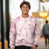 Dalix Smile Face Embroidered Washed Crewneck Sweatshirt Long Sleeve Fleece Cotton Mens - 3 of 4
