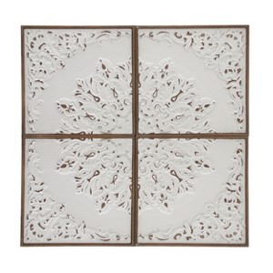 VIP Wood 24.75 in. White Panel Wall Art Set of 4 - 1 of 2