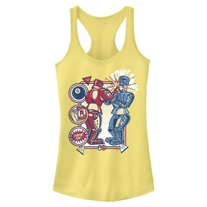 Juniors Mattel Blue Bomber and Red Rocker Robots Game On Racerback Tank - 1 of 4