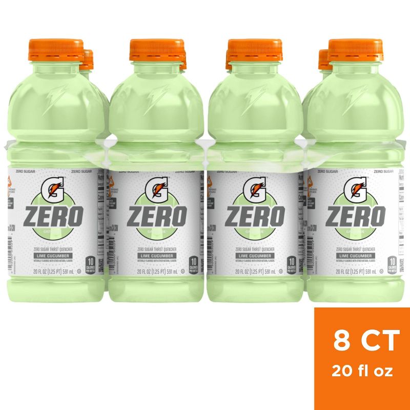Gatorade G Zero Lime Cucumber Sports Drink - 8pk/20 fl oz Bottles, 1 of 5