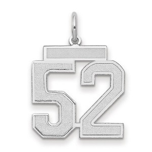 Black Bow Jewelry 14k White Gold, Jersey Collection, Medium Number 52 Pendant - 1 of 3