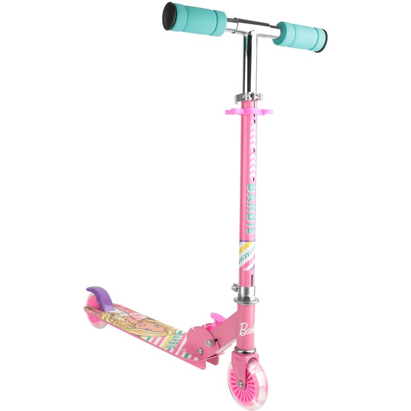 Barbie - 2 Wheel foldable Scooter Light Up Wheels lightweight and sturdy for Kids, 3 of 6