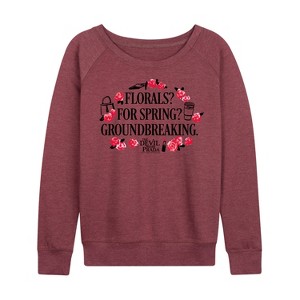 Women's - The Devil Wears Prada - Florals For Spring Lightweight French Terry Wide Neck Long Sleeve Shirt - 1 of 4