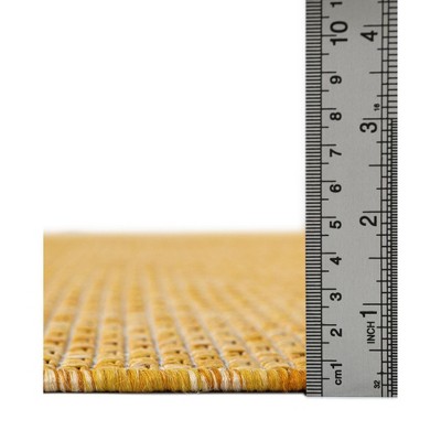 Corn Harvest Yellow Flat Woven Outdoor Synthetic Rug 4' x 6'