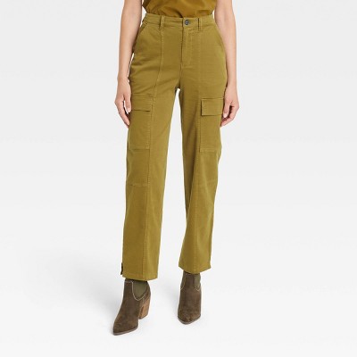 catonATOZ 2248 Khaki Female Cargo Pants High Waist Harem Loose