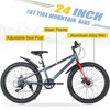 Aukfa 24" Fat Tire Mountain Bike for Kids 10+ - 7-Speed, Dual Disc Brakes, Steel Frame, All-Terrain Bike for Snow, Sand and Trails - 2 of 4