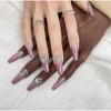 Wikineon Handmade Press On Nails, Luxury & Custom FakeNails 3D Handmade Reusable UV Finished False Nails, Hand-Painted Nail,Lavender Luster - 3 of 4