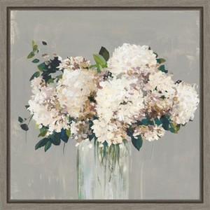 Amanti Art White Hydrangea (Vase) by Allison Pearce Canvas Wall Art Print Framed 16 x 16-in. - 1 of 4