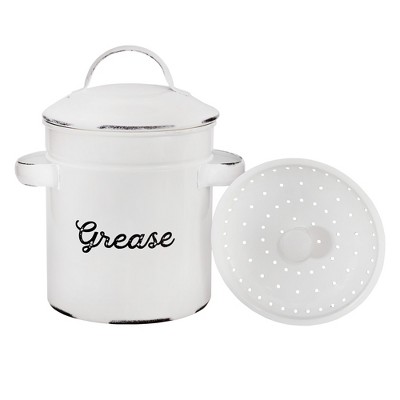 Auldhome Design-26oz Enamelware Bacon Grease Container White : Target
