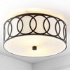 12.25" Metal Aria Flush Mount: LED, Linen Shade, Oil Rubbed Bronze - JONATHAN Y - 3 of 4