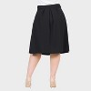 24seven Comfort Aapparel Womens Plus Pleated Elastic Waist Knee Length Pocket Skirt - 3 of 4