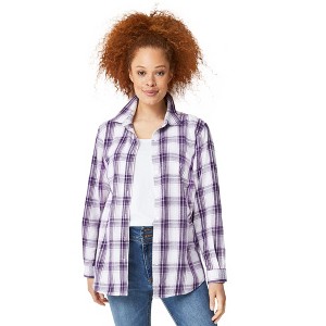 ellos Plus Size Plaid Flannel Shirt - 1 of 4