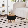 ChicFurnit Ottomans and Benches Storage Ottoman Round Footstool Foot Rest Footstool with Wood Legs for Living Room, Black, 13.39"*13.39"*6.89" - 2 of 4