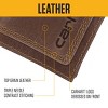 Geenric Men's Top Grain Leather Trifold, Contrasting Stitch, Brown, One Size - 4 of 4