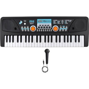 Pyle 49-Key Portable Karaoke Keyboard & Wired Microphone - Rechargeable Battery, Compact Piano with Built-in Stereo Speakers - 1 of 4