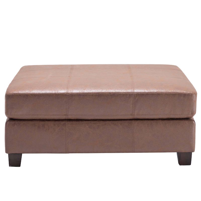 40" Rectangle Ottoman with Pillowtop and Exposed Stitching - WOVENBYRD, 1 of 19