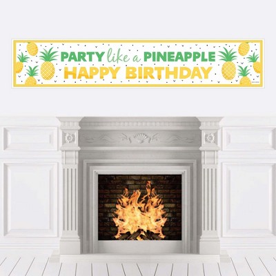 Big Dot of Happiness Tropical Pineapple - Summer Happy Birthday Decorations Party Banner