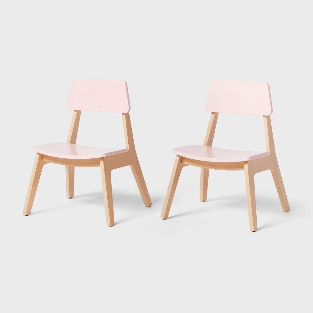 Photos - Dining Table 2pk Kids' Wood Activity Chair Pink - Pillowfort™