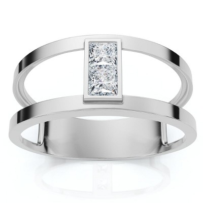 Pompeii3 Certified 1/3ct Parallel Band Diamond Engagement Ring 14k Gold or Pt Lab Created