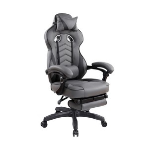 Kumasinova 360°Swivel Ergonomics Office Chair with Footrest&Lumbar Pillow,Recliner Computer Chair with Adjustable Height,Luxury Boss Chair,Dark  Gray - 1 of 4