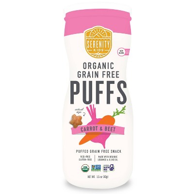Serenity Kids Carrot & Beet Grain Free Puffs Baby & Toddler Snacks - 1.5oz