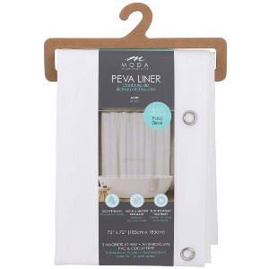 Moda at Home 2pc Coronet Peva Heavy Shower Curtain Liner White - 1 of 4