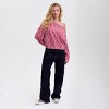 Women's Pullover Sweatshirt - Wild Fable™ Dark Pink Abstract - 3 of 4