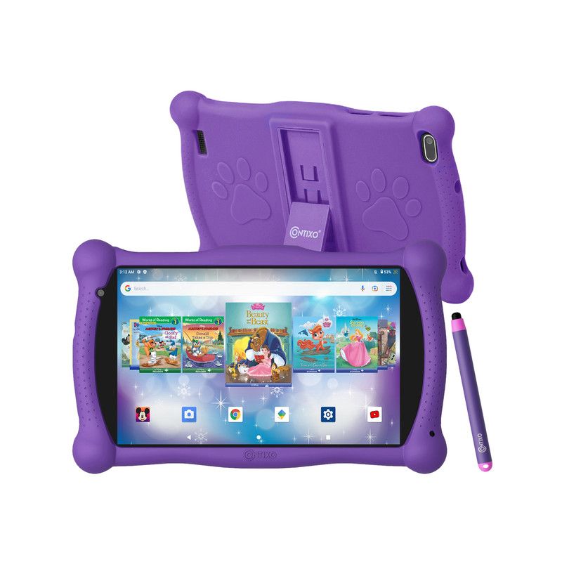 Contixo Disney Storybooks Bundle A3 15.6" Tablet: 128GB (2023 Model), 13MP Camera, 10W Speaker. with 7" Kids Tablet: 32GB, kickstand, Case, 3 of 17
