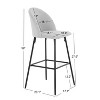 Nordlys Set of 2 Bar Stools in Metal and Beige Velvet Modern Design Style Upholstery Dining Room - 4 of 4