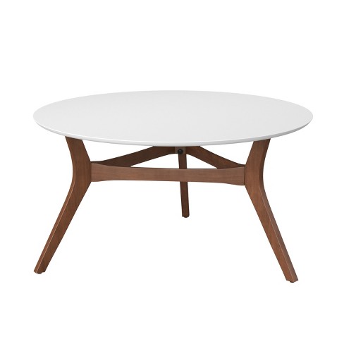 Emmond Two Tone Mid Century Modern, Light Wood Round Coffee Table Target