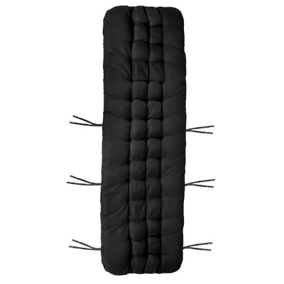 Black Polyester Chaise Lounger Cushion for Outdoor Recliners