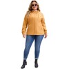 Women's Plus Size Windbreaker Zip Up Buttons Waterproof Hooded Casual Trench Coats with Pockets - Agnes Orinda Large Gold - 3 of 4