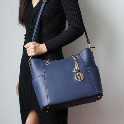 MKF Collection Tote Bag with Wallet 2-Piece Set Vegan Leather Crossbody Strap, Bonita | MKF Collection by Mia K - Navy — фото 3