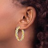 Black Bow Jewelry 5mm Polished Braided Round Hoop Earrings in 10k Two Tone Gold, 30mm - 3 of 4