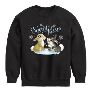 Boys' - Disney - Christmas - Snowy Bunny Kisses Graphic Long Sleeve Fleece Sweatshirt - 1 of 4